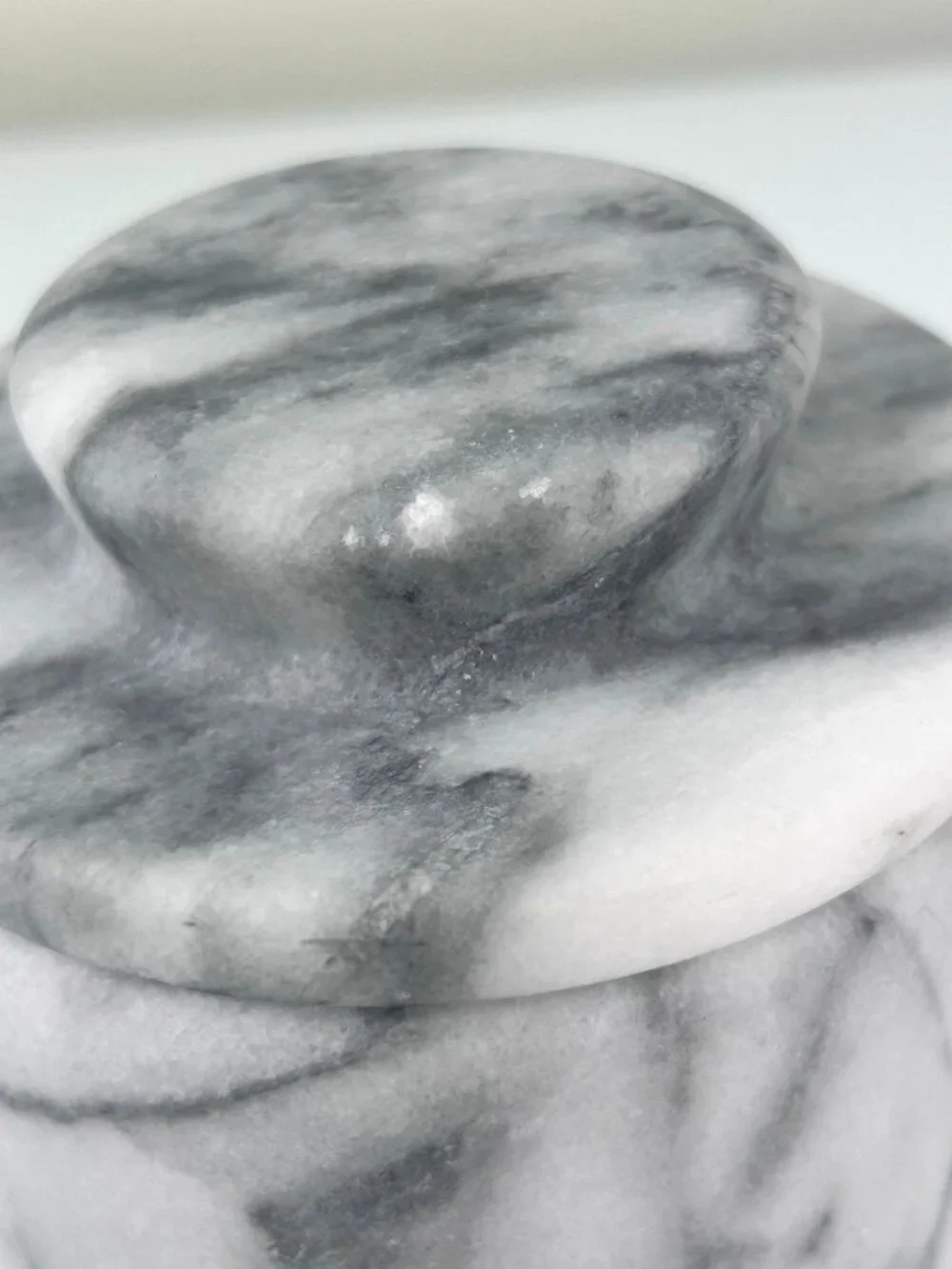 Marble Butter Keeper Gray White Heavy Stone Contemporary Natural READ